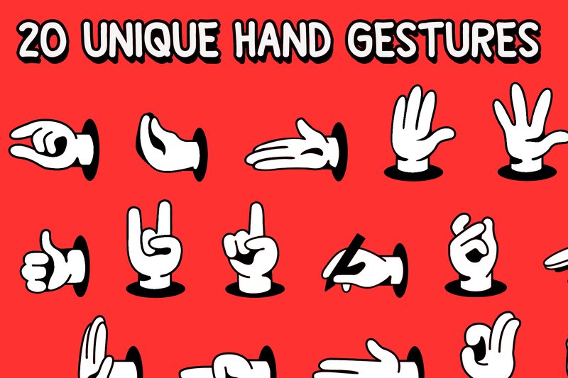 20 Hand Gesture Icons Pack (by RaydenX)
