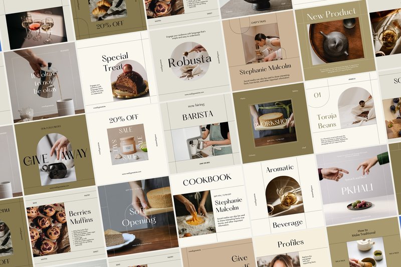 25 Cafe Minimal Line Aesthetic Kit (by Moara)