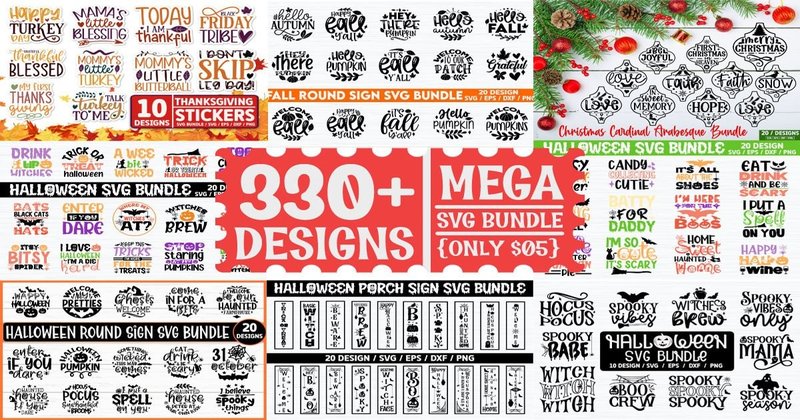 300+ Mega SVG Bundle (by akazaddesign)