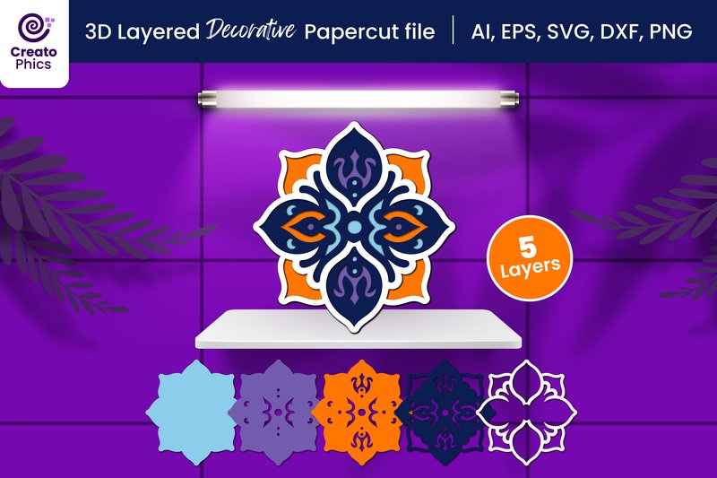 3D Layered Papercut Decorative Mandala (by Creatophics)