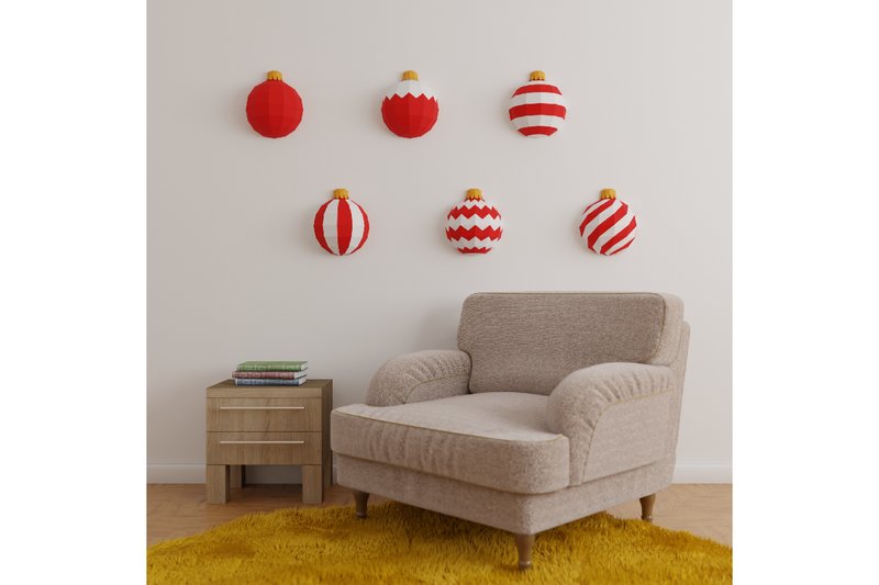 3D Papercraft Wall Hanging Baubles (by 3D SVG Crafts)