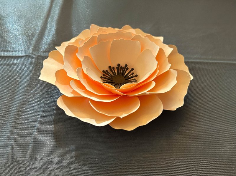 3D Peach Paper Flower Template DIY Floral Decor (by Barbara Zimmermann)