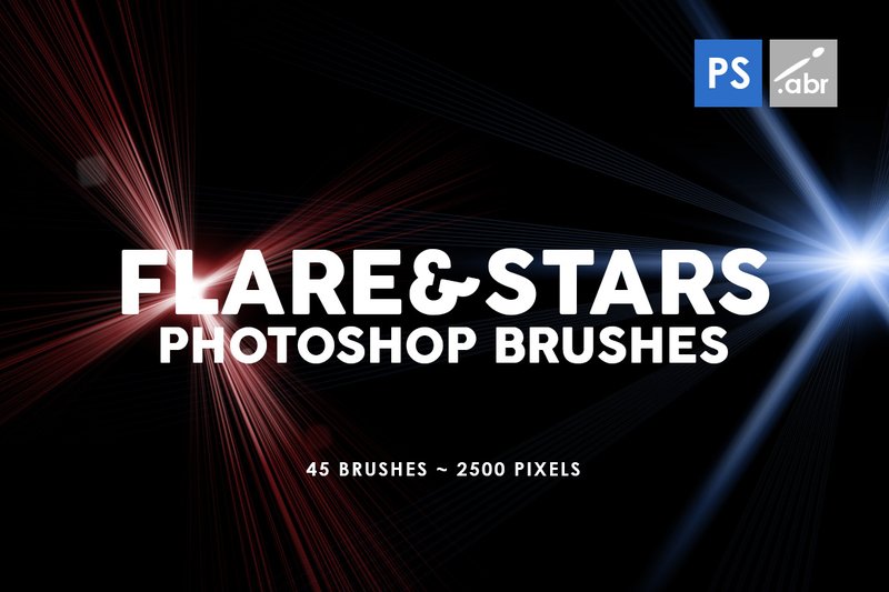 45 Lens Flares Stars Photoshop Brushes (by ArtistMef)