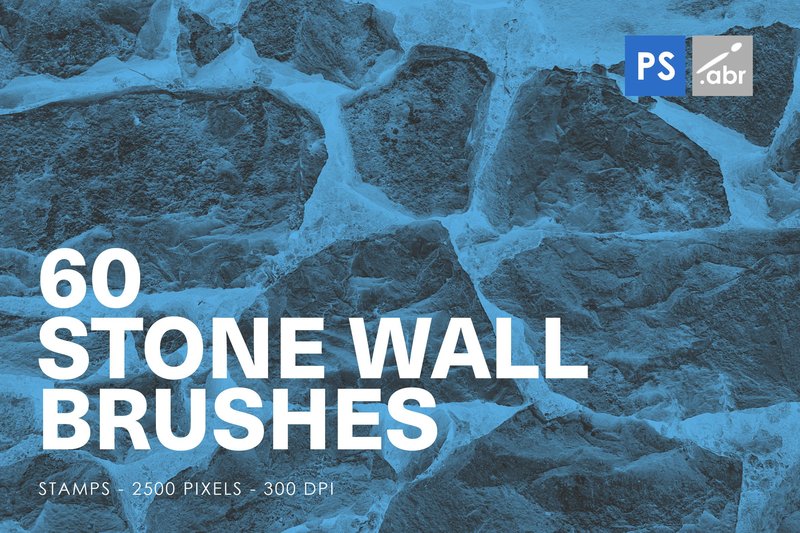 60 Stone Wall Photoshop Brushes (by ArtistMef)