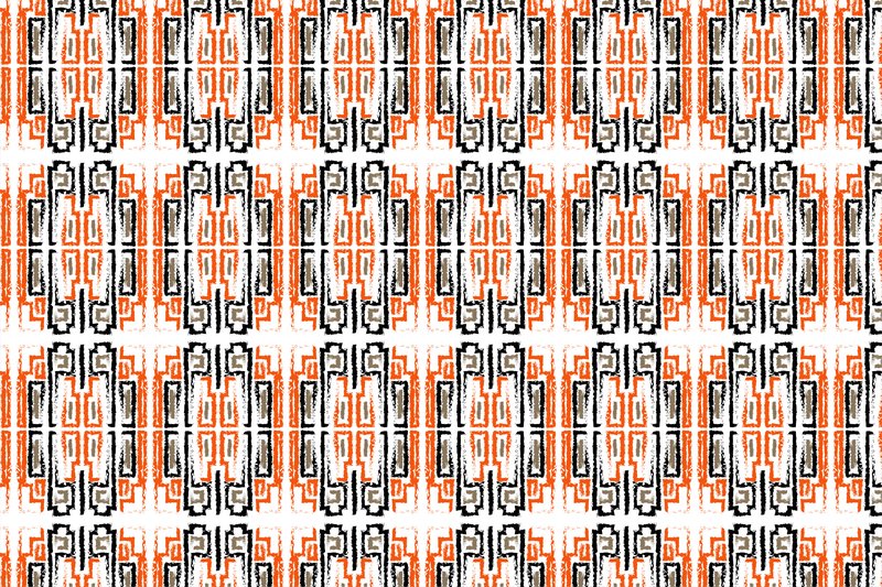 Abstract Brush Orange Black Pattern Rect (by noory.shopper)
