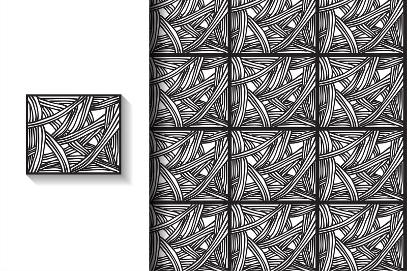 Abstract Curve Line Black Pattern (by noory.shopper)
