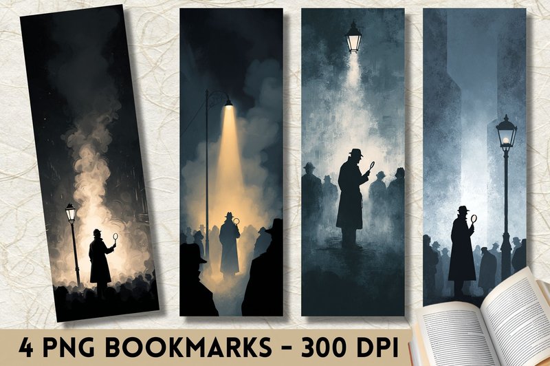 Abstract Detective Silhouette Bookmark (by Lazy Cow)