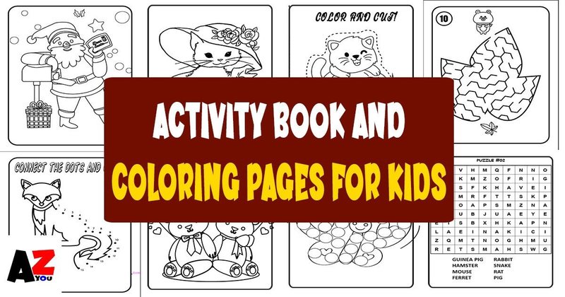 Activity Book & Coloring Pages for Kids Bundle (by AzYou)