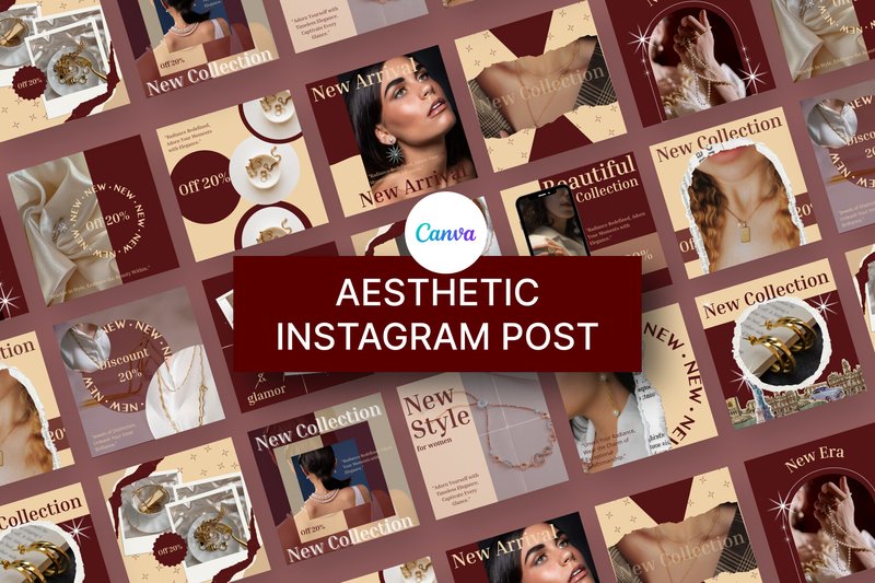 Aesthetic Instagram Templates Canva (by xflow)