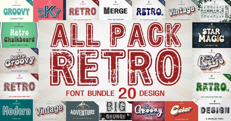 All Pack Retro Font Bundle (by NPNaay)