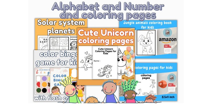 Alphabet and Number and Coloring Pages Bundle (by Dohaforkdp)