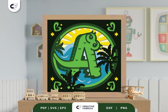 Alphabet Animal Letter a 3D Shadow Box (by 3D SVG Crafts)