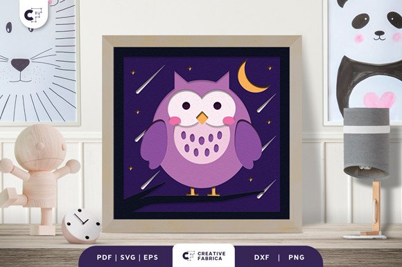 Alphabet Animal Letter O 3D Shadow Box (by 3D SVG Crafts)