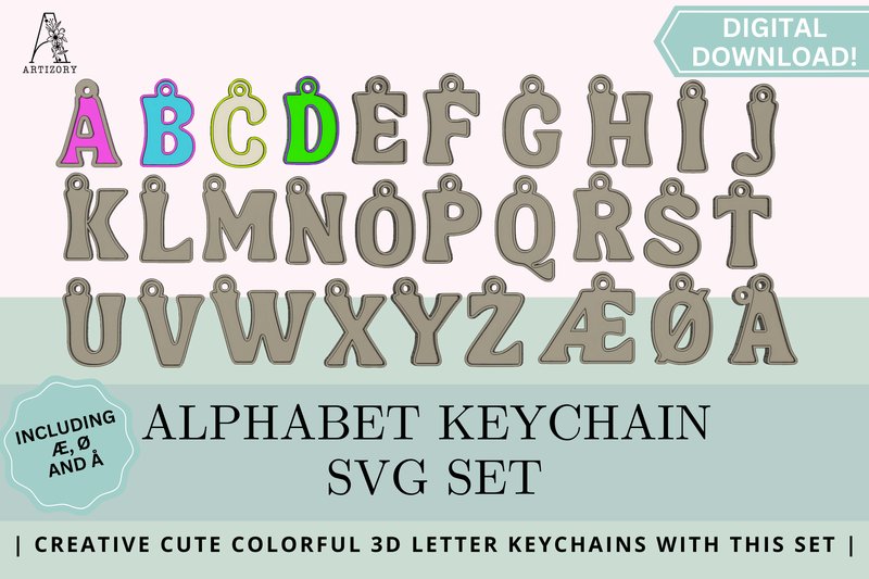 Alphabet Keychain STL Set (by Artizory)