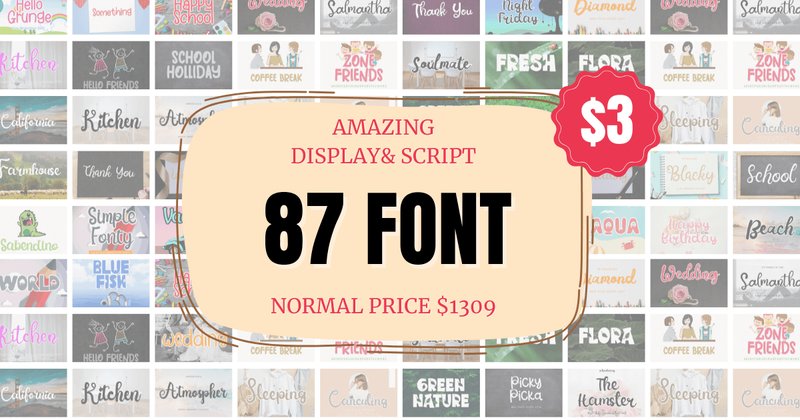 Amazing Display and Script Font Bundle (by Bill Kiss Studio)