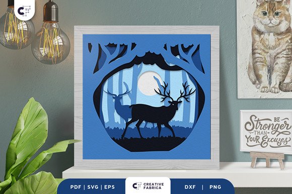 Animal in the Forest 3D Paper Cut SVG (by 3D SVG Crafts)