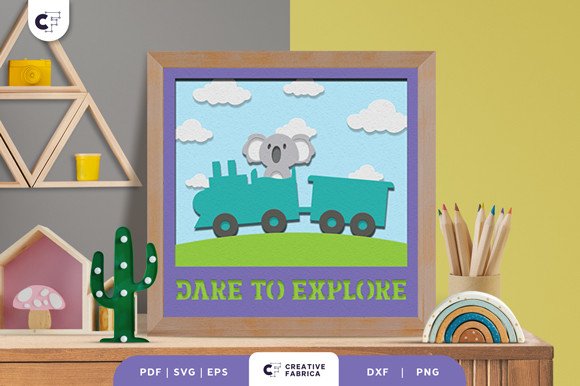 Animal on Locomotive Train 3D Paper Cut (by 3D SVG Crafts)