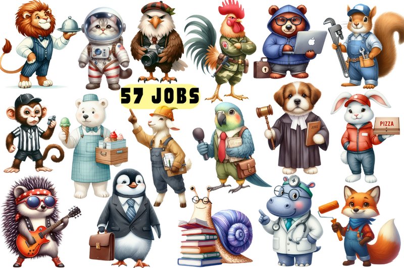 Animal Professions to Learn Job Names (by Lelix Art)