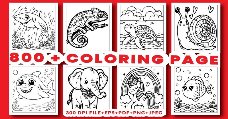 Animals Coloring Book Bundle (by Creative Design Expert)