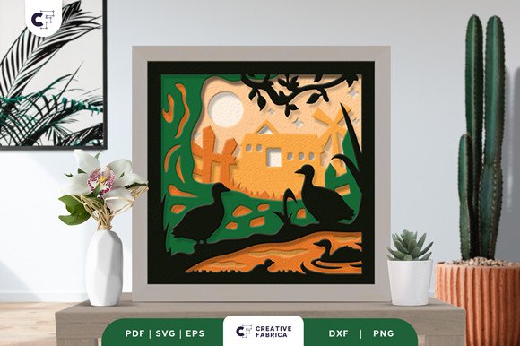 Baby Animal Farm 3D Shadow Box SVG (by Creative Fabrica Crafts)