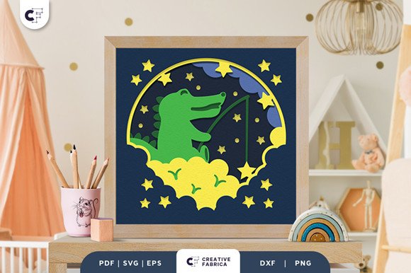 Baby Crocodile 3D Shadow Box SVG (by 3D SVG Crafts)