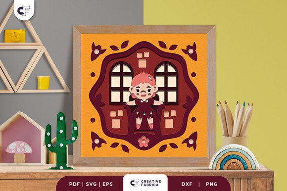 Baby Doll House 3D Paper Cut SVG (by 3D SVG Crafts)