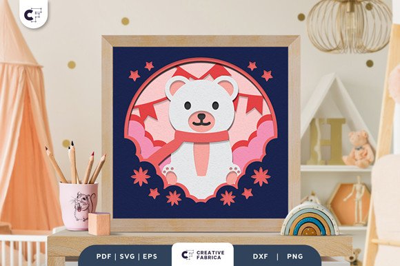 Baby Polar Bear Nursery Room 3D SVG (by 3D SVG Crafts)