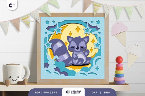 Baby Racoon Nursery Room 3D SVG (by 3D SVG Crafts)