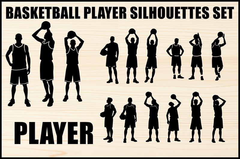 Basketball Player Silhouettes Pack (by GFXexprt)