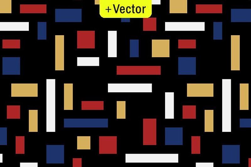 Bauhaus Revival Geometrics Black Pattern (by Dana Du Design)