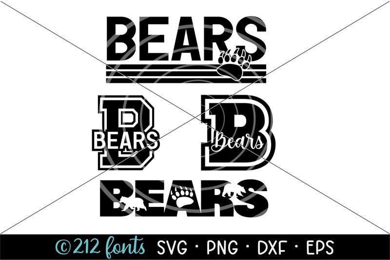 Bears Mascot School Sports Team Graphics (by 212 Fonts)