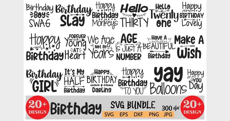 Birthday SVG Bundle (by Colourful)