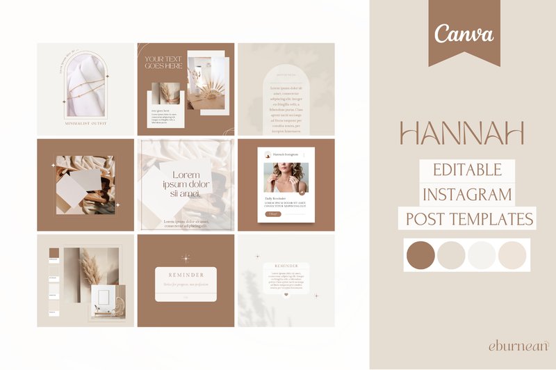 Boho Aesthetic Instagram Post Templates (by StudioEburnean)