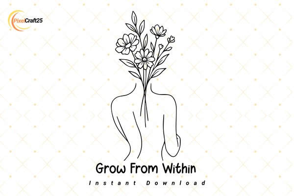 Boho Inspirational Grow from Within (by PixelCraft25)