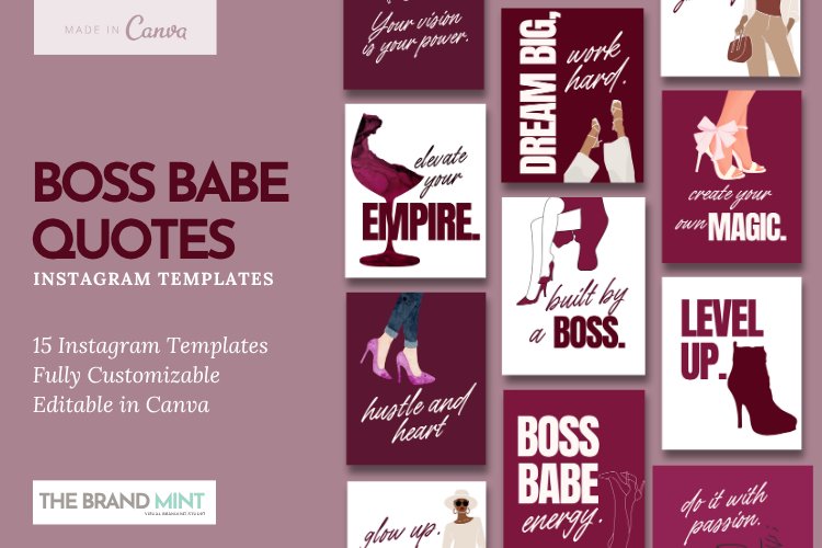 Boss Babe Quotes Instagram Templates (by The Brand Mint)