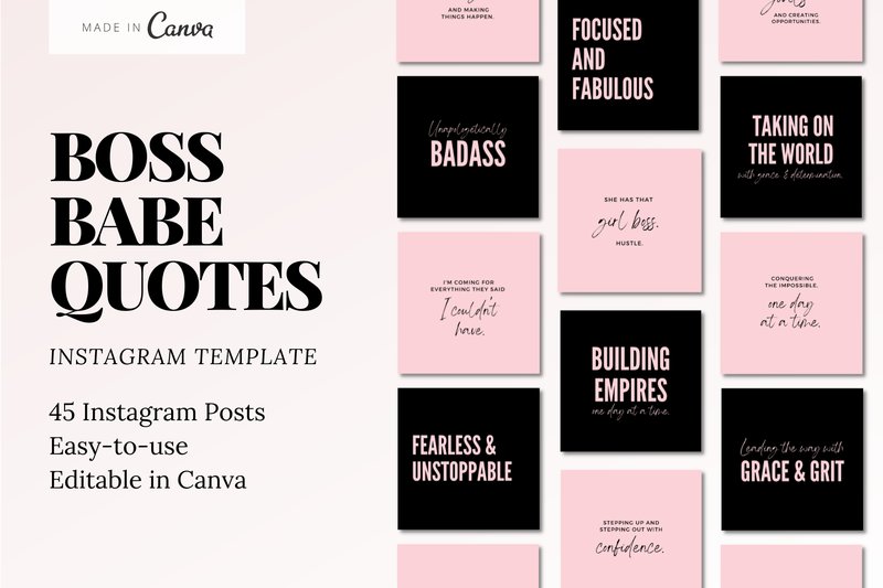 Boss Babe Quotes Instagram Templates (by The Brand Mint)