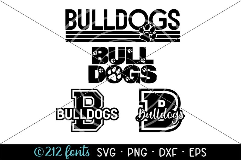Bulldogs Mascot School Sports Team SVGs (by 212 Fonts)