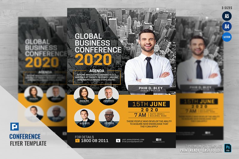 Business Coaching Conference Flyer (by PSDPixel)