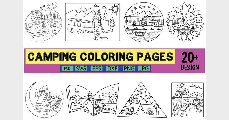 Camping Coloring Book for Kids Bundle (by Wow Magic)