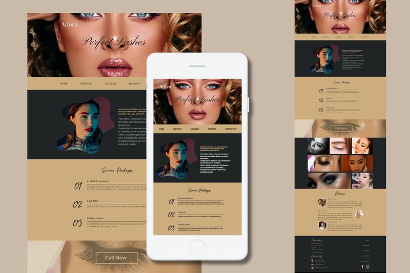 Canva Lash Artist Website Template (by T\u00edmea Herczeg)