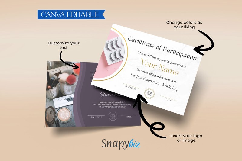 Certificate of Completion Canva Template (by SnapyBiz)