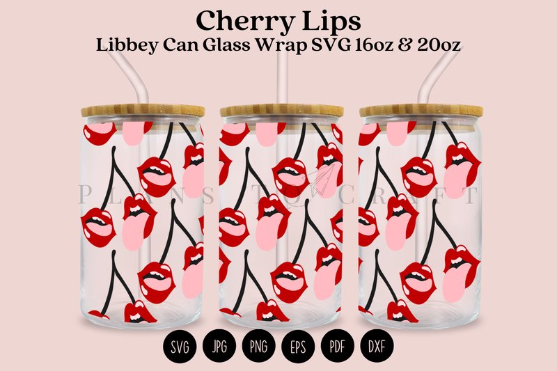 Cherry Lips Valentine Libbey Glass Wrap (by planstocraft)