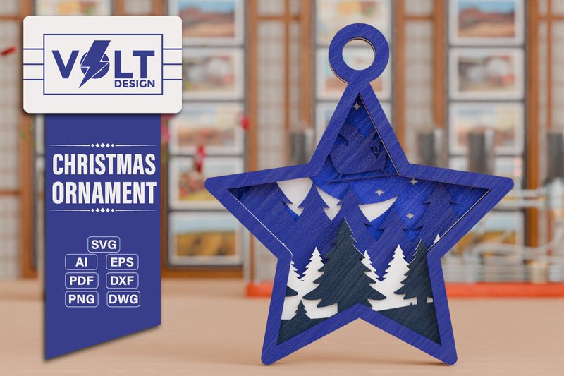 Christmas Home Decor Paper Craft 3d SVG (by VOLT_DESIGN)
