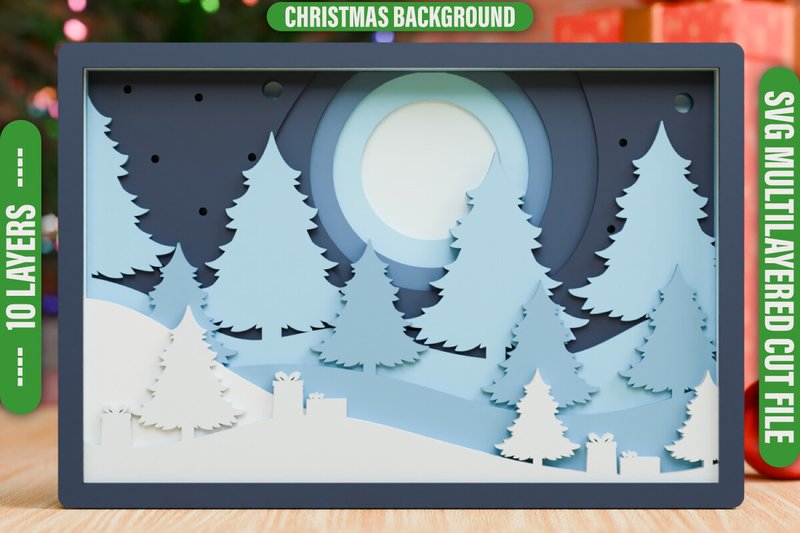 Christmas Home Decor Paper Craft 3d SVG (by VOLT_DESIGN)