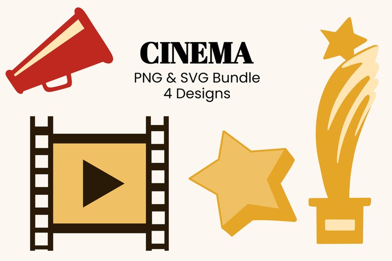 Cinematic Icons Clipart (by EasyPeasy SVGs)