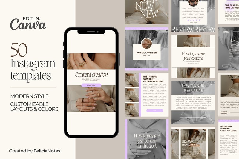 Classic Modern Instagram Post Template (by Felicia Notes)