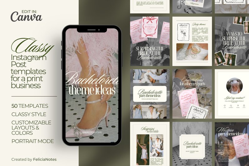 Classy Modern Instagram Post Template (by Felicia Notes)