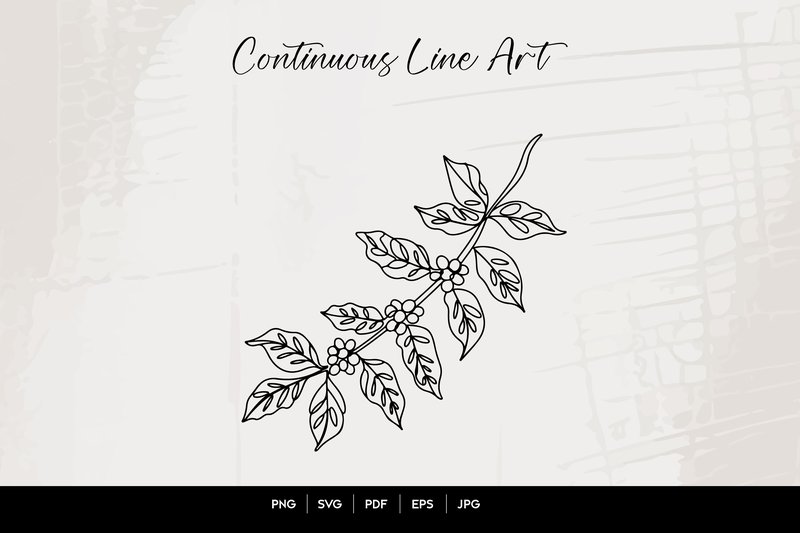 Coffee Plant Continuous Line Art (by rsbrandingbd)