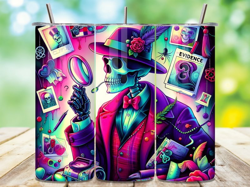 Colorful Crime Scene Detective Tumbler (by AVA STORE)