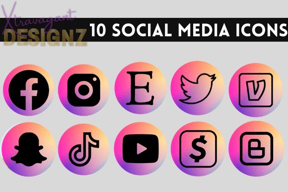 Colorful Social Media Icons (by XtravagantDesignz)
